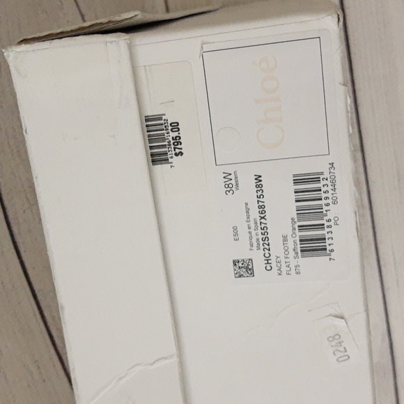 Chloe Kacey Braided Leather Slide Sandal Saffron Orange 38W NEW w BOX DAMAGE - Picture 12 of 14